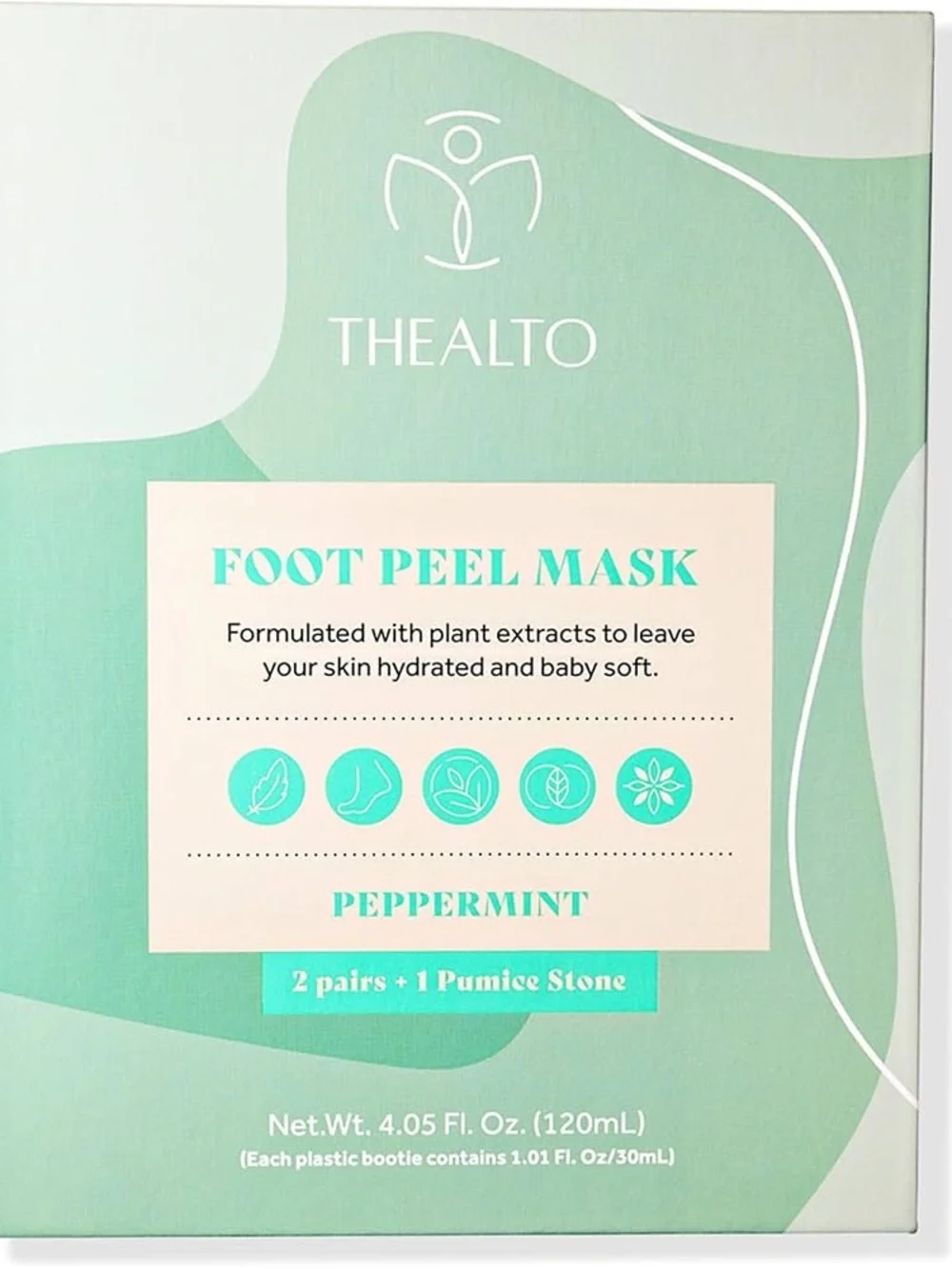 Peppermint Foot Peel Mask/with Pumice Stone - Hydrating Foot Treatment